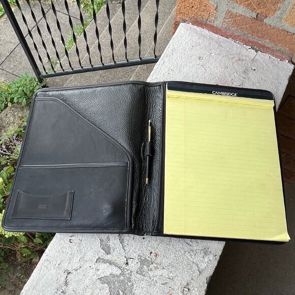 COACH Vintage Writing Portfolio Black Notebook Organizer Unisex Rare 10" x 12.5" - Picture 1 of 6